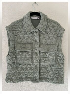 Mango Women’s Quilted Sage Vest